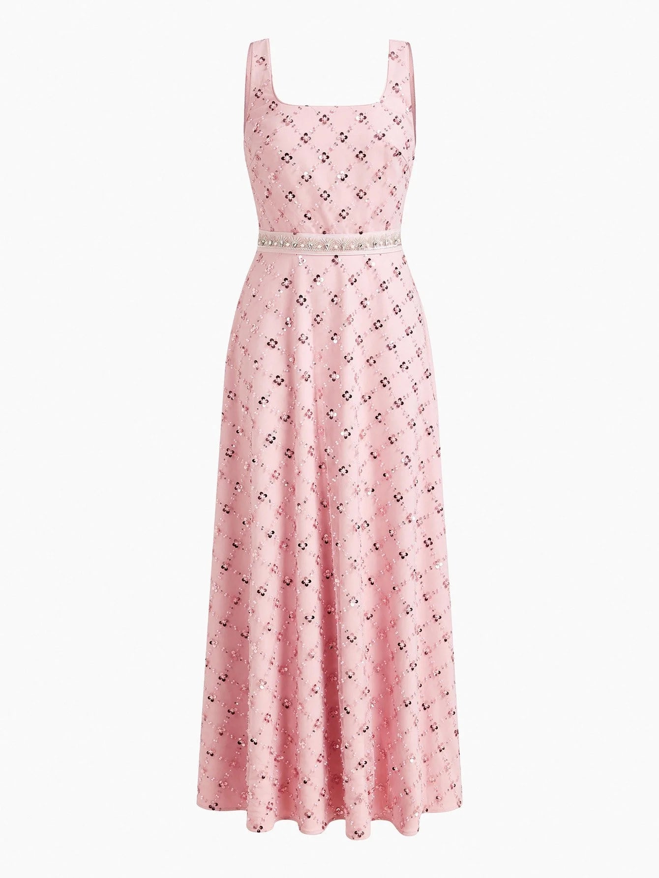 Soiréza SEQUIN FLORAL EMBROIDERY LONG DRESS