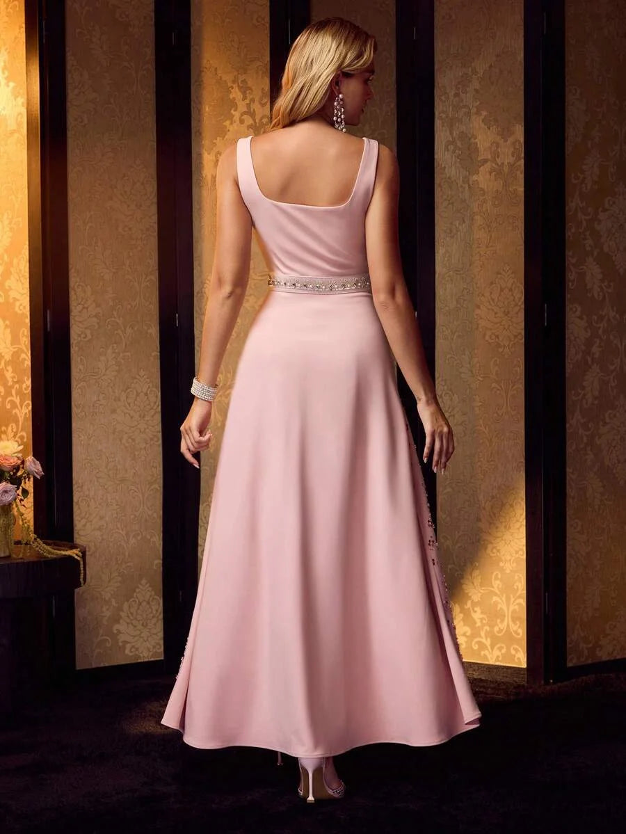 Soiréza SEQUIN FLORAL EMBROIDERY LONG DRESS