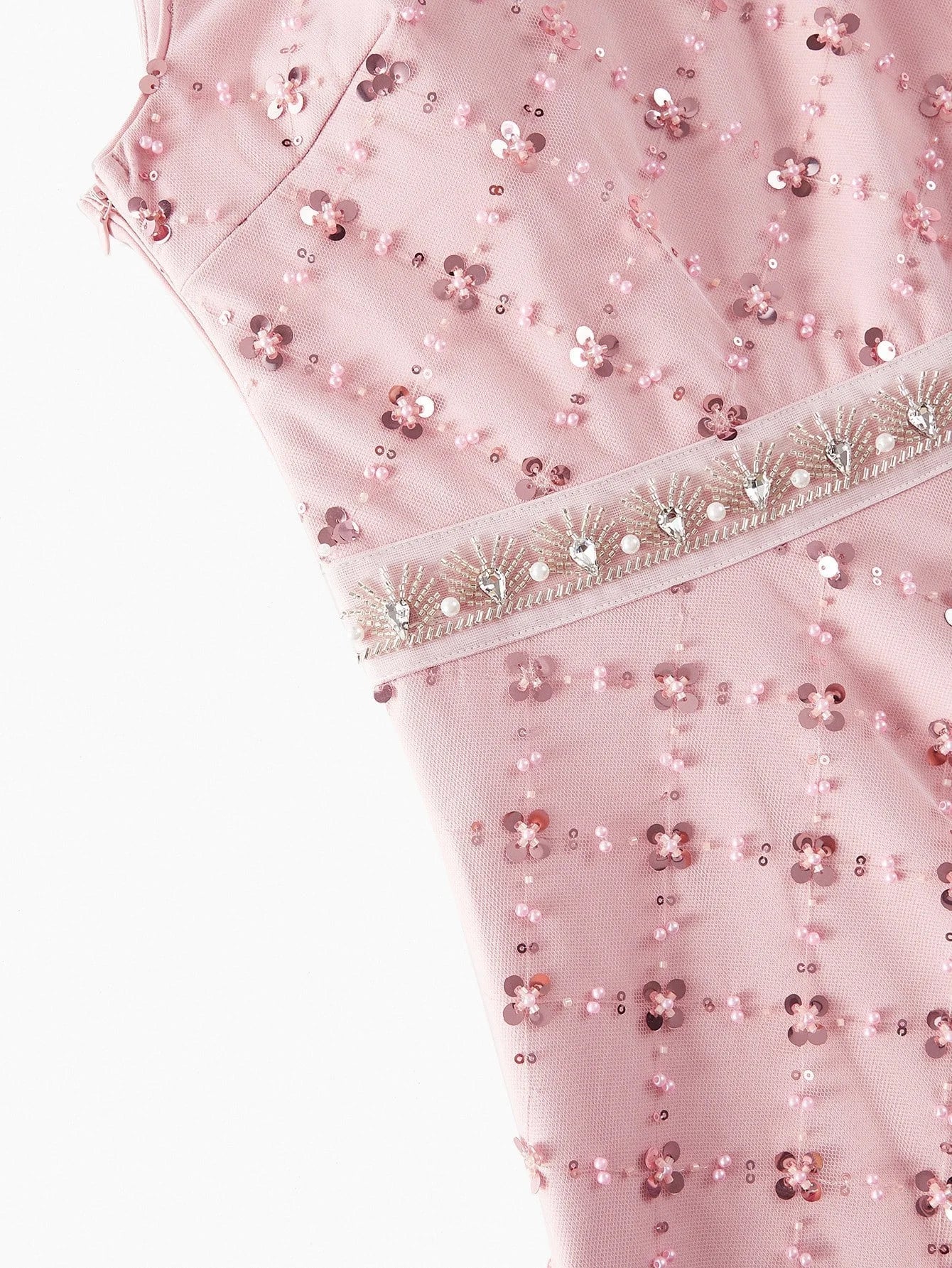 Soiréza SEQUIN FLORAL EMBROIDERY LONG DRESS