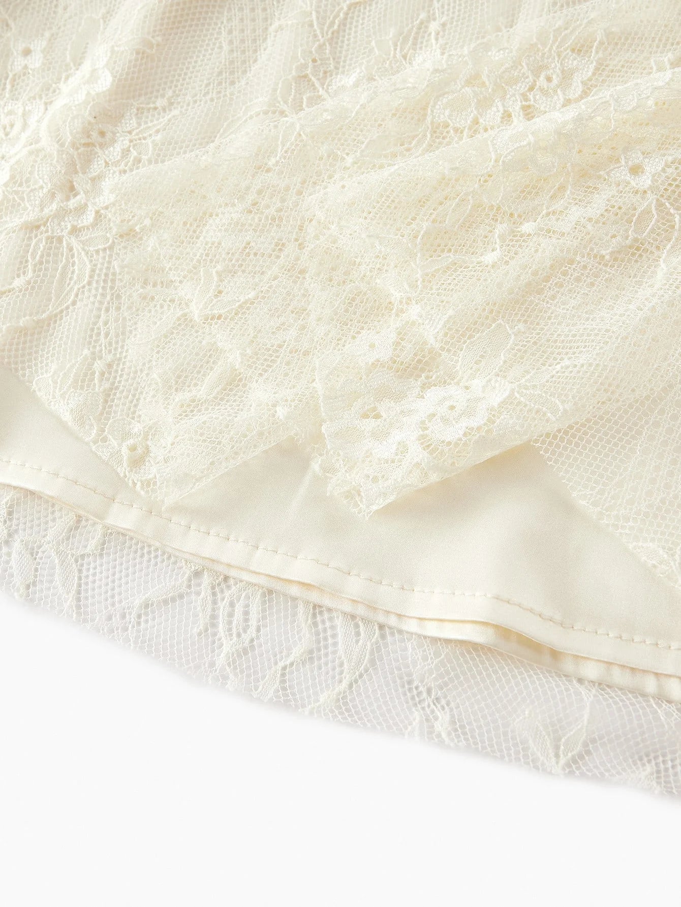 Soiréza SHEER MESH ASYMMETRICAL SHOULDER PEPLUM WAIST LACE FLARE HEM COCKTAIL DRESS