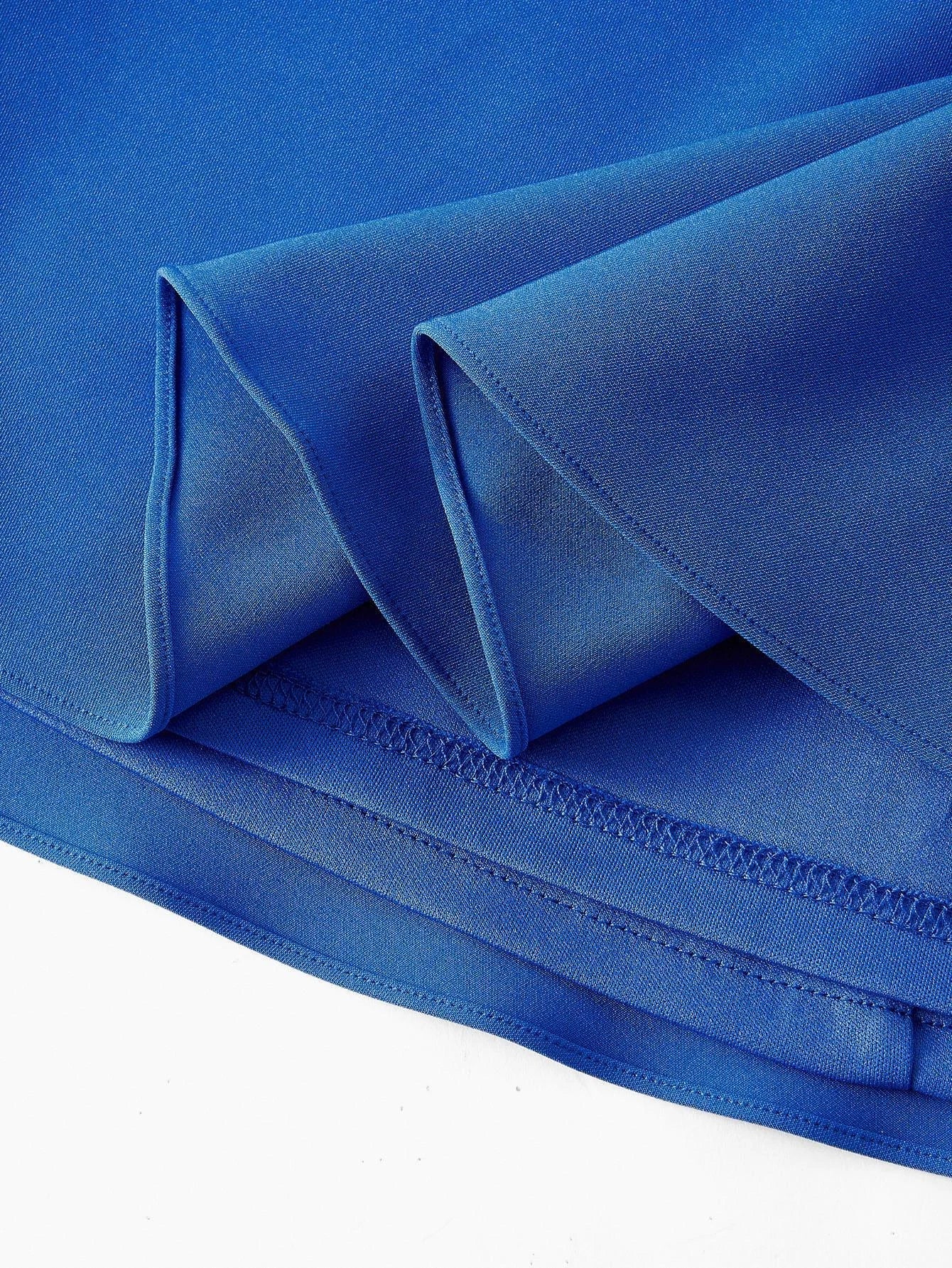 Soiréza SOLID BOAT NECK RUCHED WAIST ASYMMETRICAL FLOWY HEM COCKTAIL DRESS