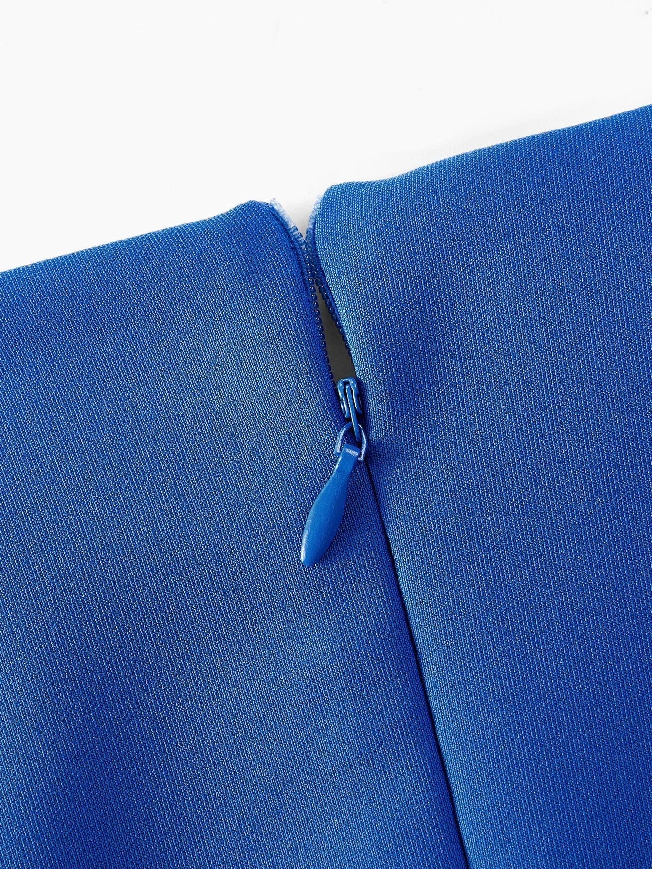 Soiréza SOLID BOAT NECK RUCHED WAIST ASYMMETRICAL FLOWY HEM COCKTAIL DRESS