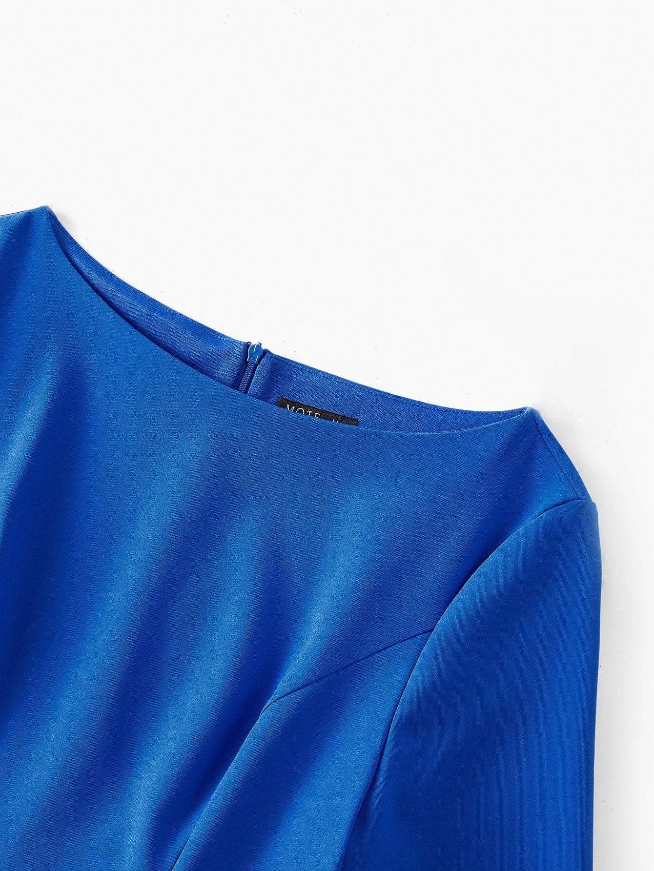 Soiréza SOLID BOAT NECK RUCHED WAIST ASYMMETRICAL FLOWY HEM COCKTAIL DRESS