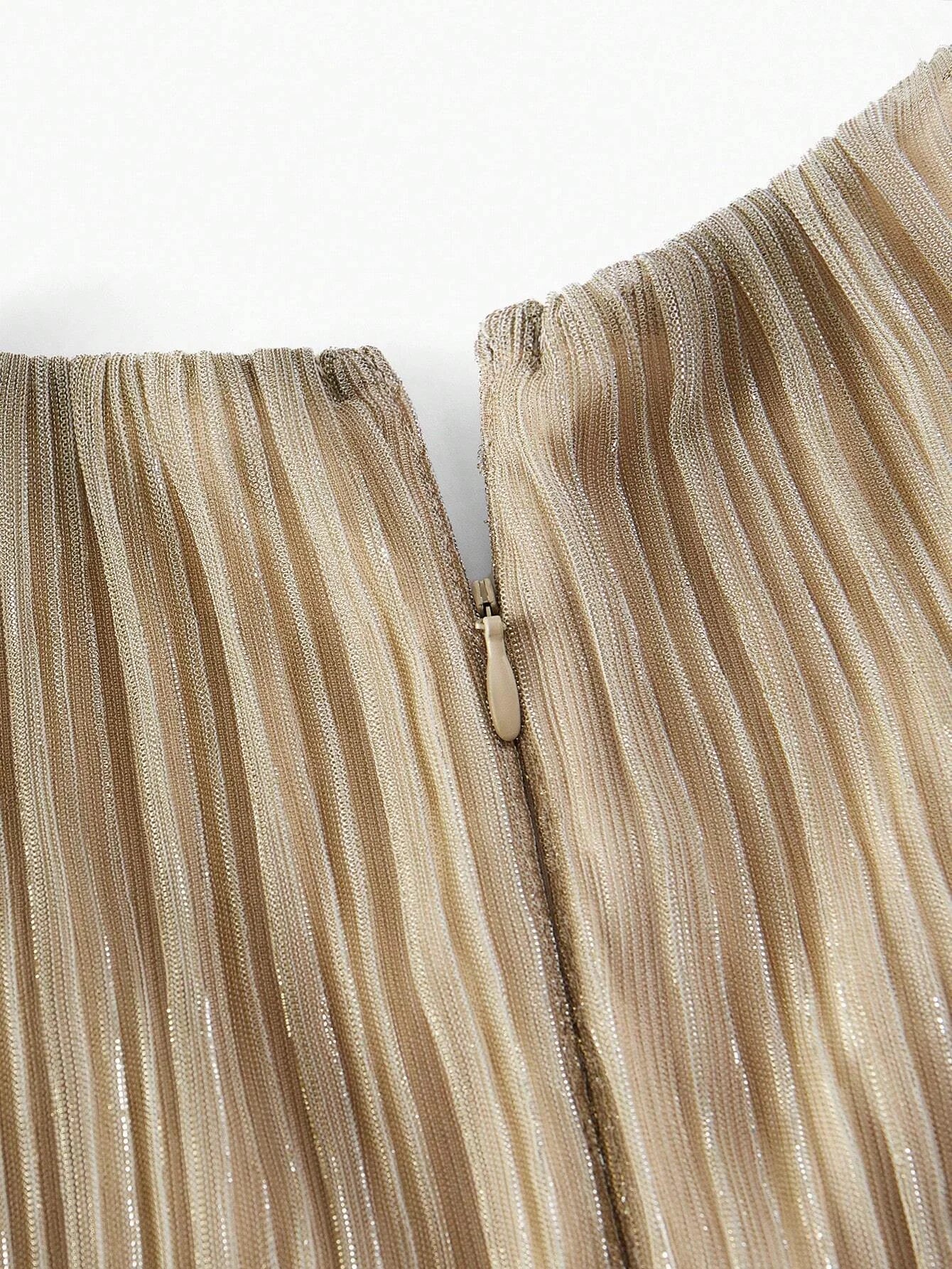 Soiréza SOLID VNECK FLARE SLEEVE TWIST WAIST LAYERED RUFFLE HEM PLISSE COCKTAIL DRESS