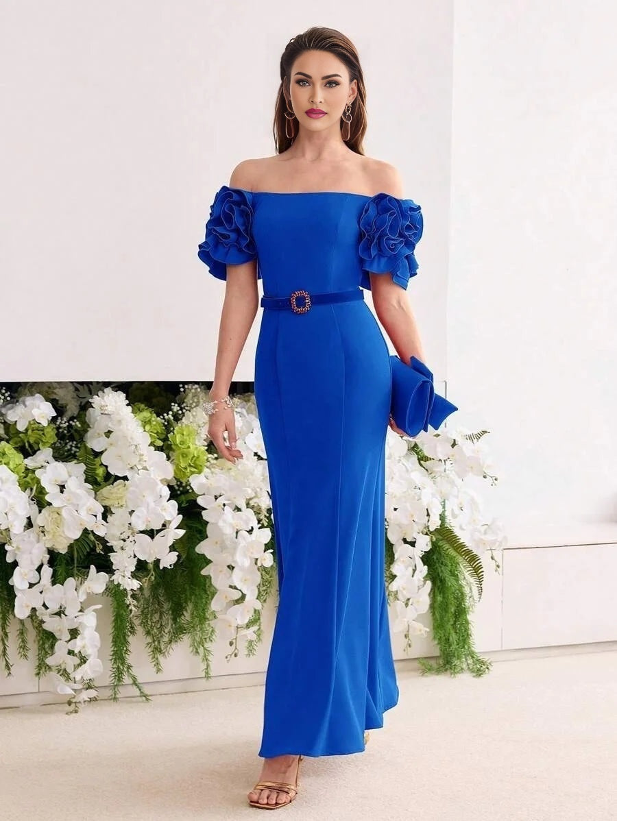 Soiréza STEREO FLORAL BIAS CUT COCKTAIL DRESS