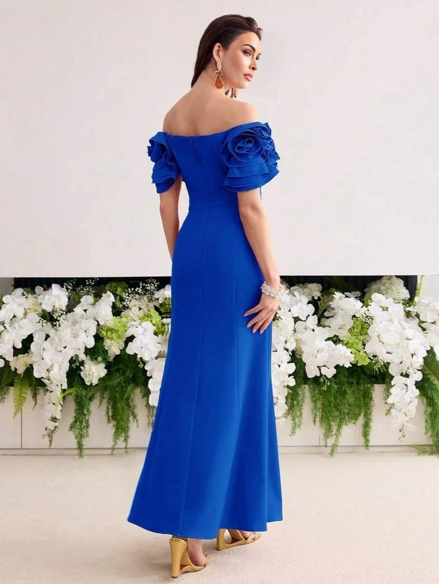 Soiréza STEREO FLORAL BIAS CUT COCKTAIL DRESS