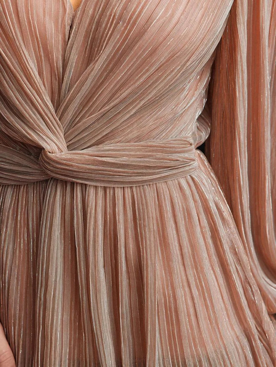 Soiréza TEXTURED TWIST FRONT COCKTAIL DRESS