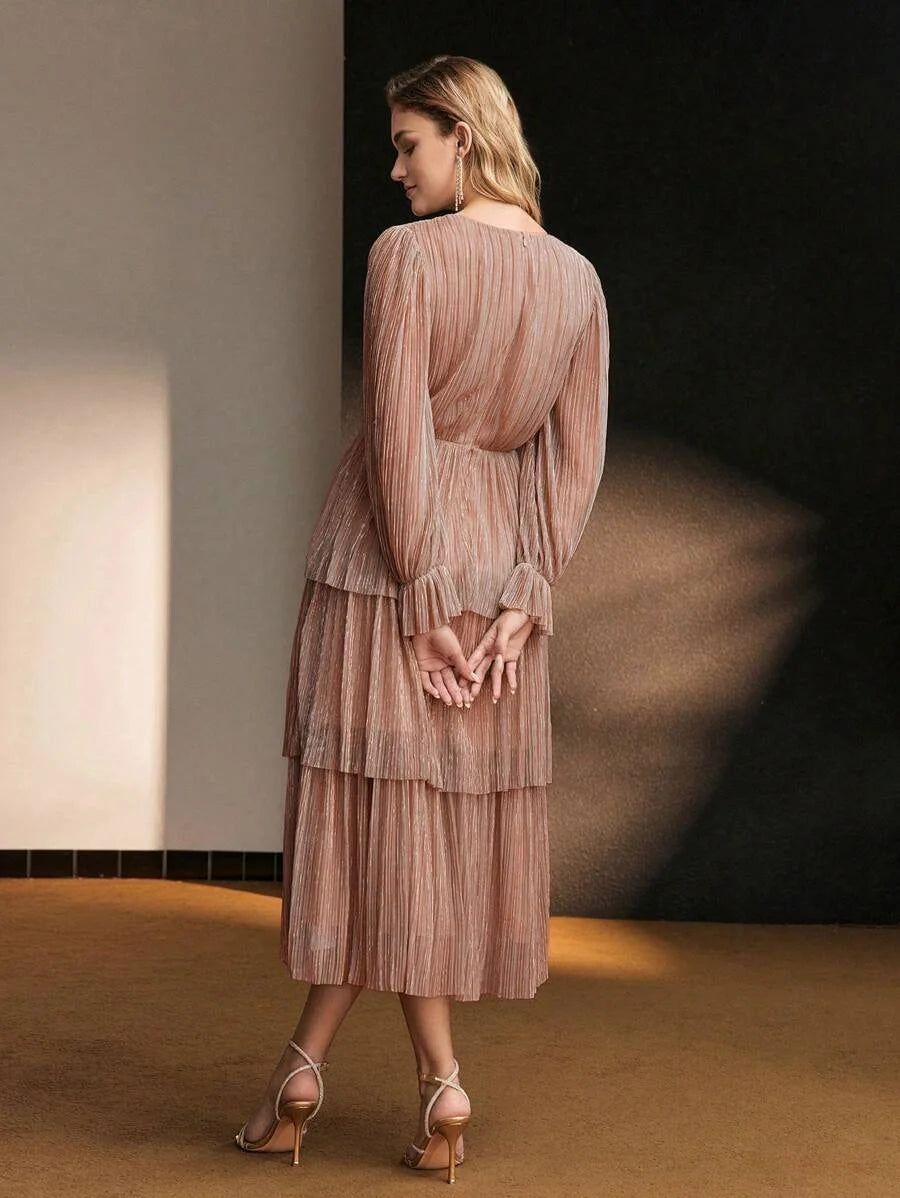 Soiréza TEXTURED TWIST FRONT COCKTAIL DRESS