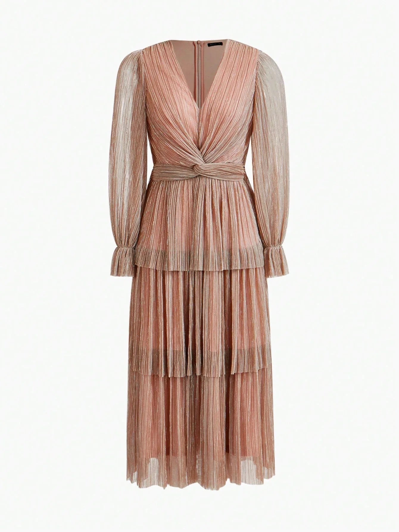 Soiréza TEXTURED TWIST FRONT COCKTAIL DRESS