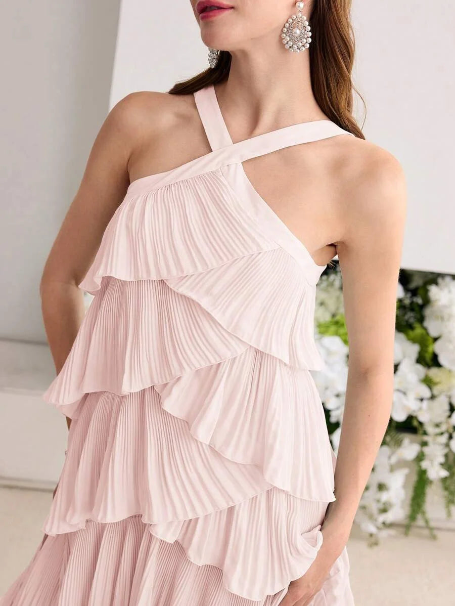 Soiréza TIERED LAYER ZIPPER DRESS