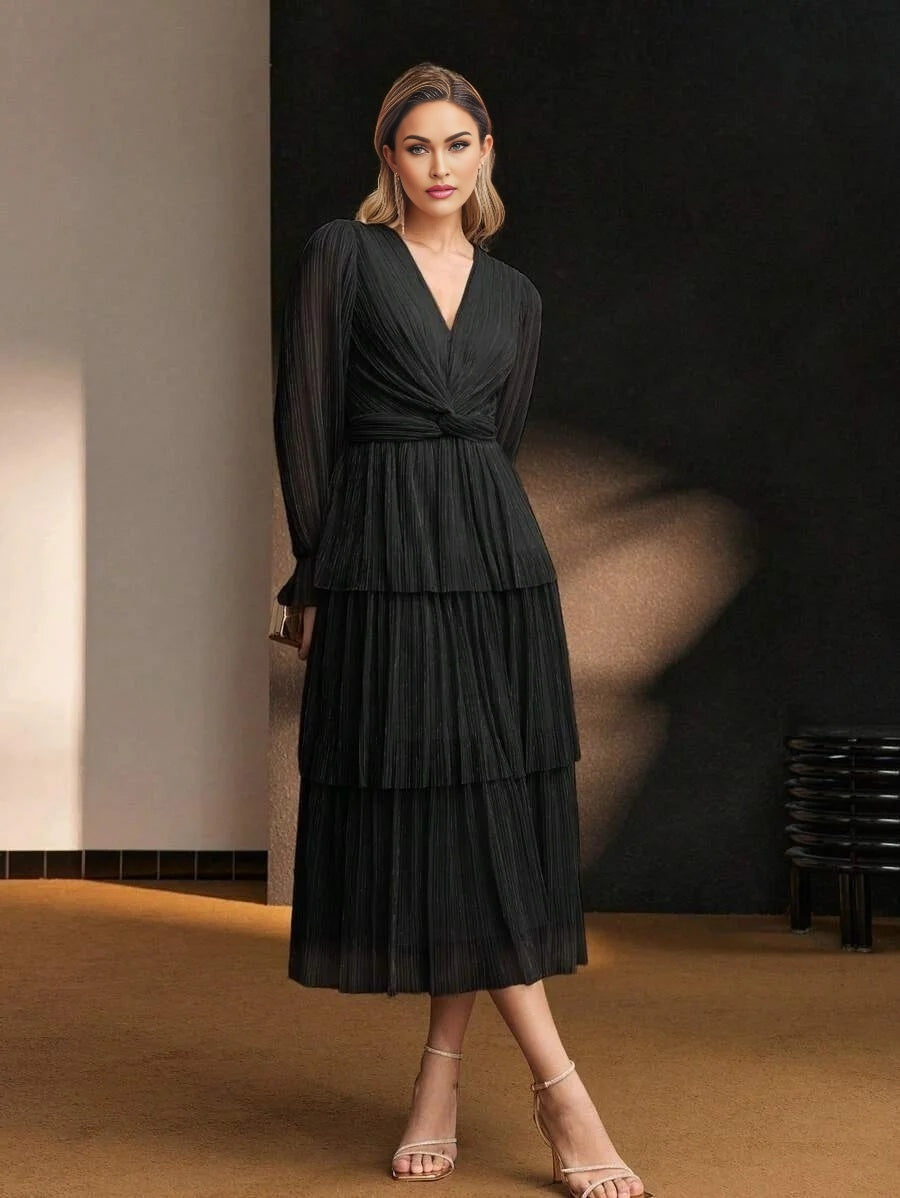 Soiréza TWIST TIERED LAYER COCKTAIL DRESS