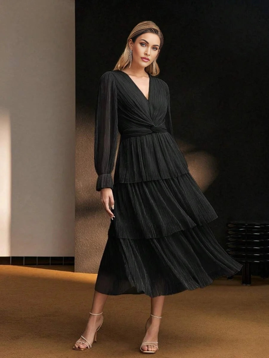 Soiréza TWIST TIERED LAYER COCKTAIL DRESS