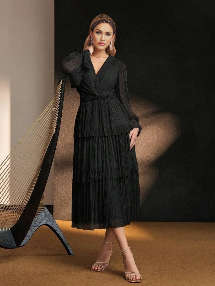 Soiréza TWIST TIERED LAYER COCKTAIL DRESS