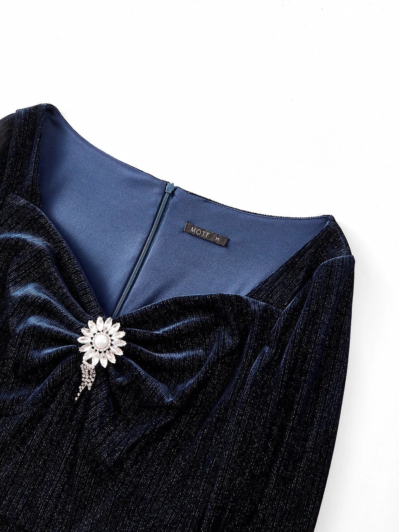 Soiréza VELVET LONG SLEEVE MERMAID HEM COCKTAIL DRESS