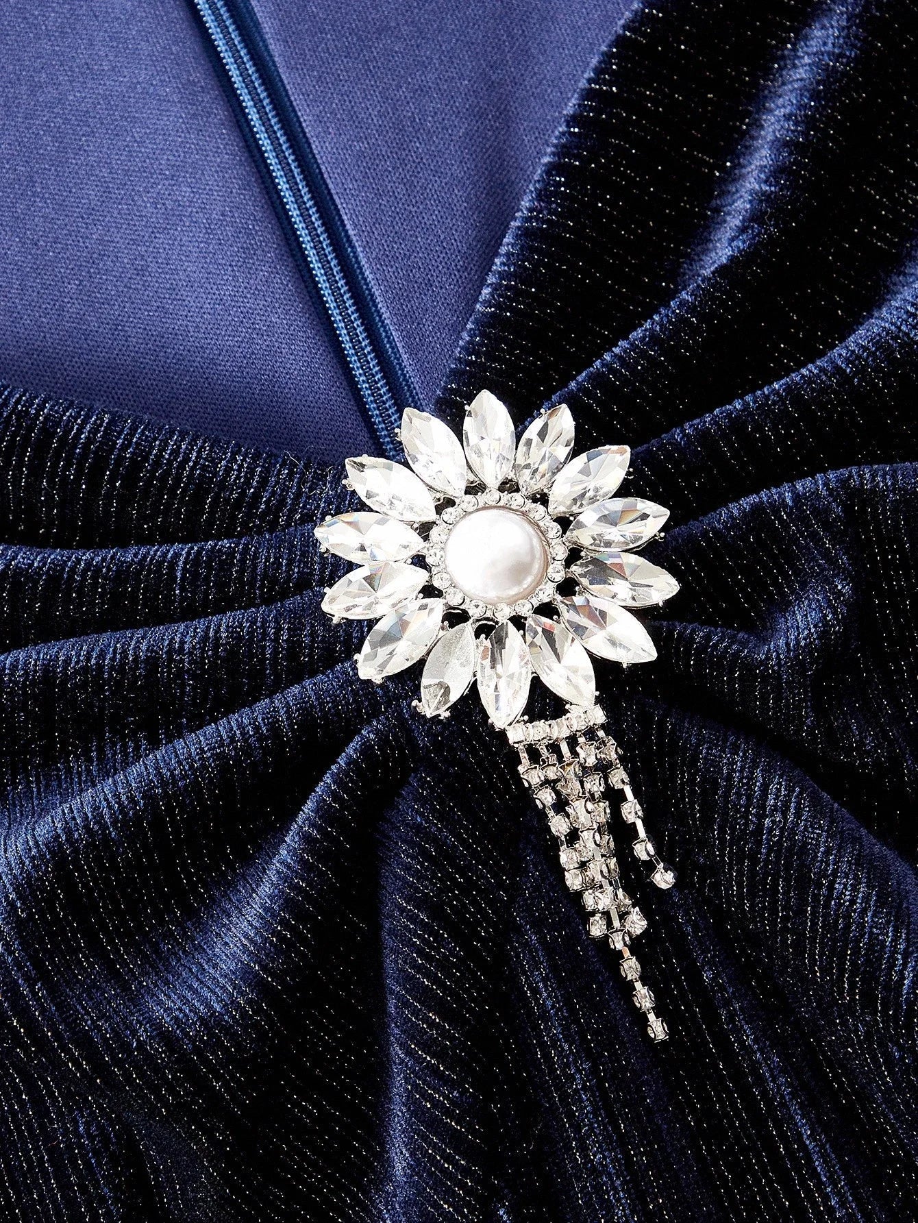 Soiréza VELVET LONG SLEEVE MERMAID HEM COCKTAIL DRESS