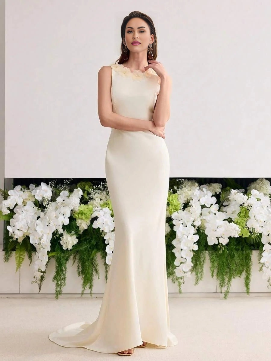 Soiréza WOMEN 3D FLORAL FITTED MERMAID HEM PARTY DRESS