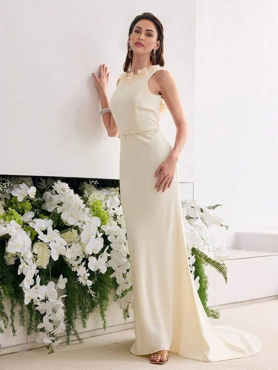 Soiréza WOMEN 3D FLORAL FITTED MERMAID HEM PARTY DRESS