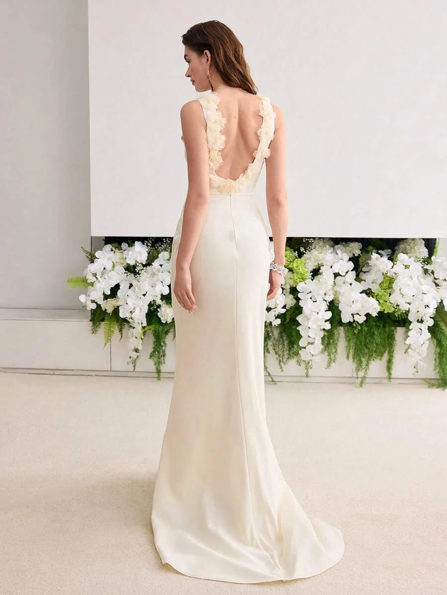 Soiréza WOMEN 3D FLORAL FITTED MERMAID HEM PARTY DRESS