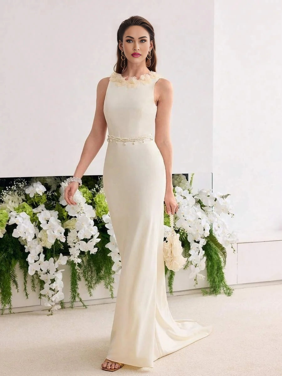 Soiréza WOMEN 3D FLORAL FITTED MERMAID HEM PARTY DRESS