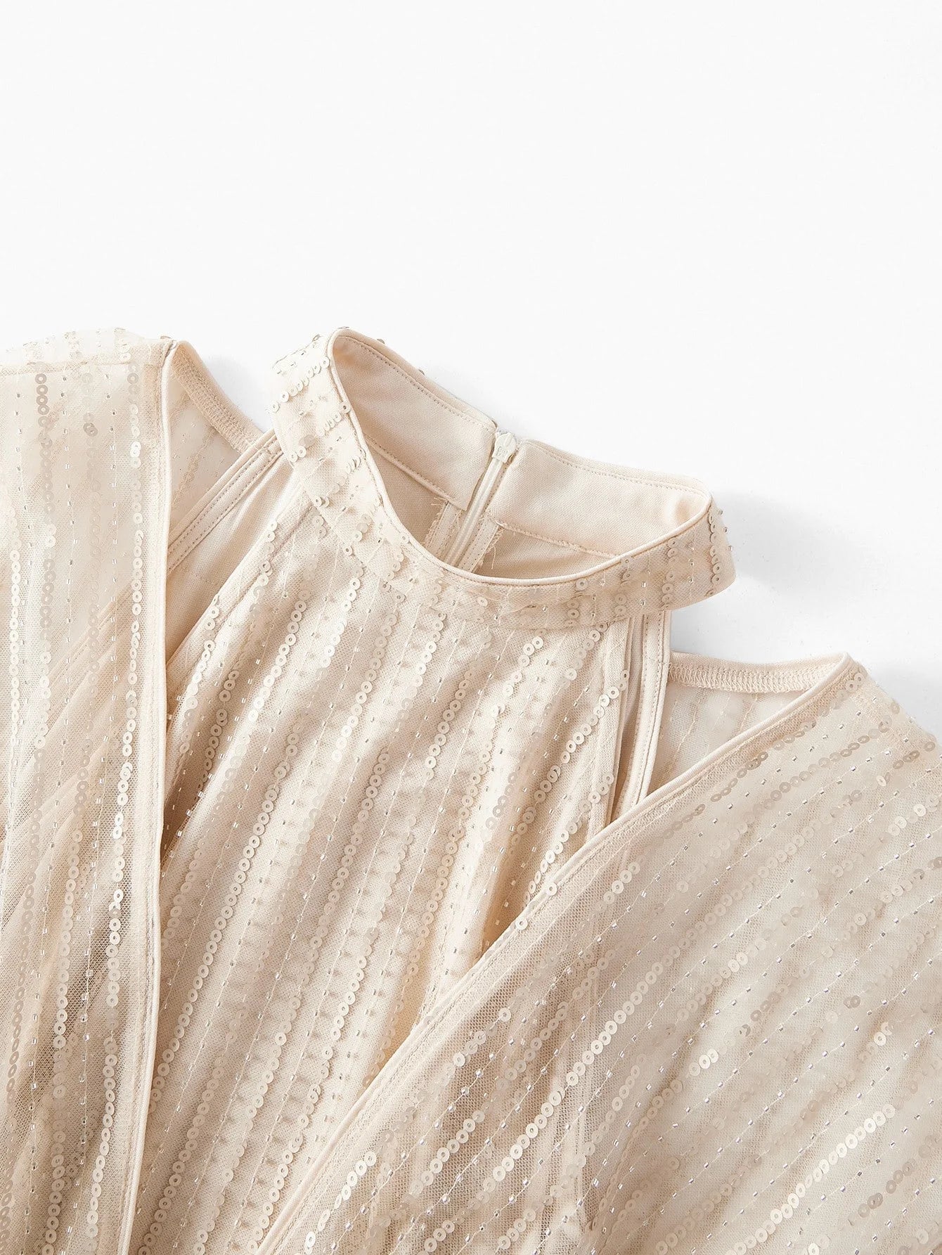 Soiréza WOMENS SEQUIN MESH RHINESTONE WAIST COCKTAIL DRESS LONG SLEEVE