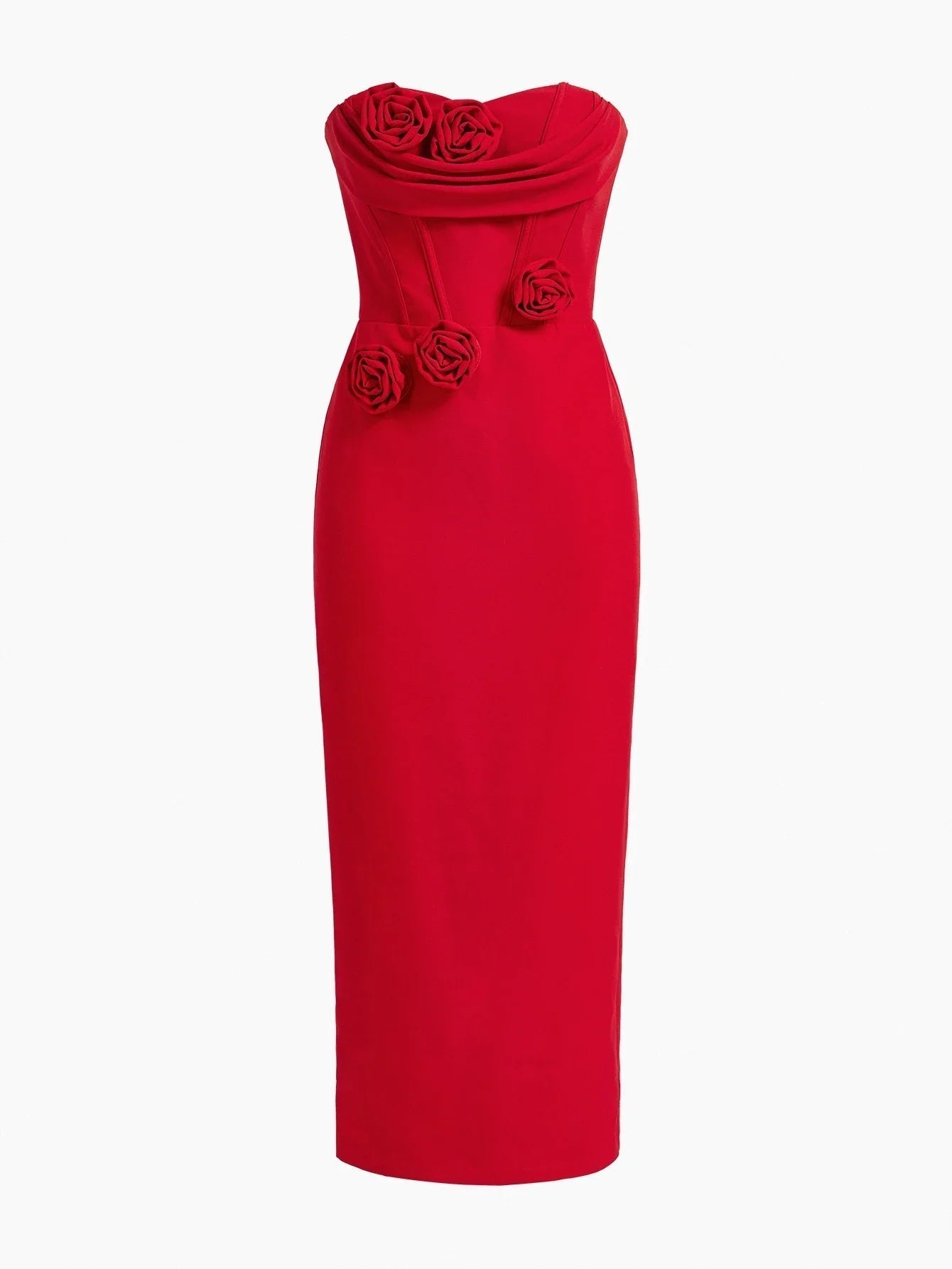 Soiréza WOMENS STRAPLESS 3D FLORAL COCKTAIL DRESS