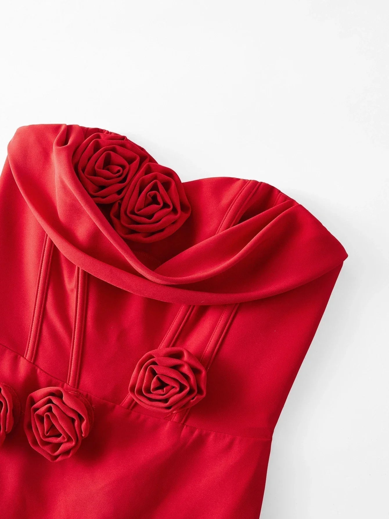 Soiréza WOMENS STRAPLESS 3D FLORAL COCKTAIL DRESS