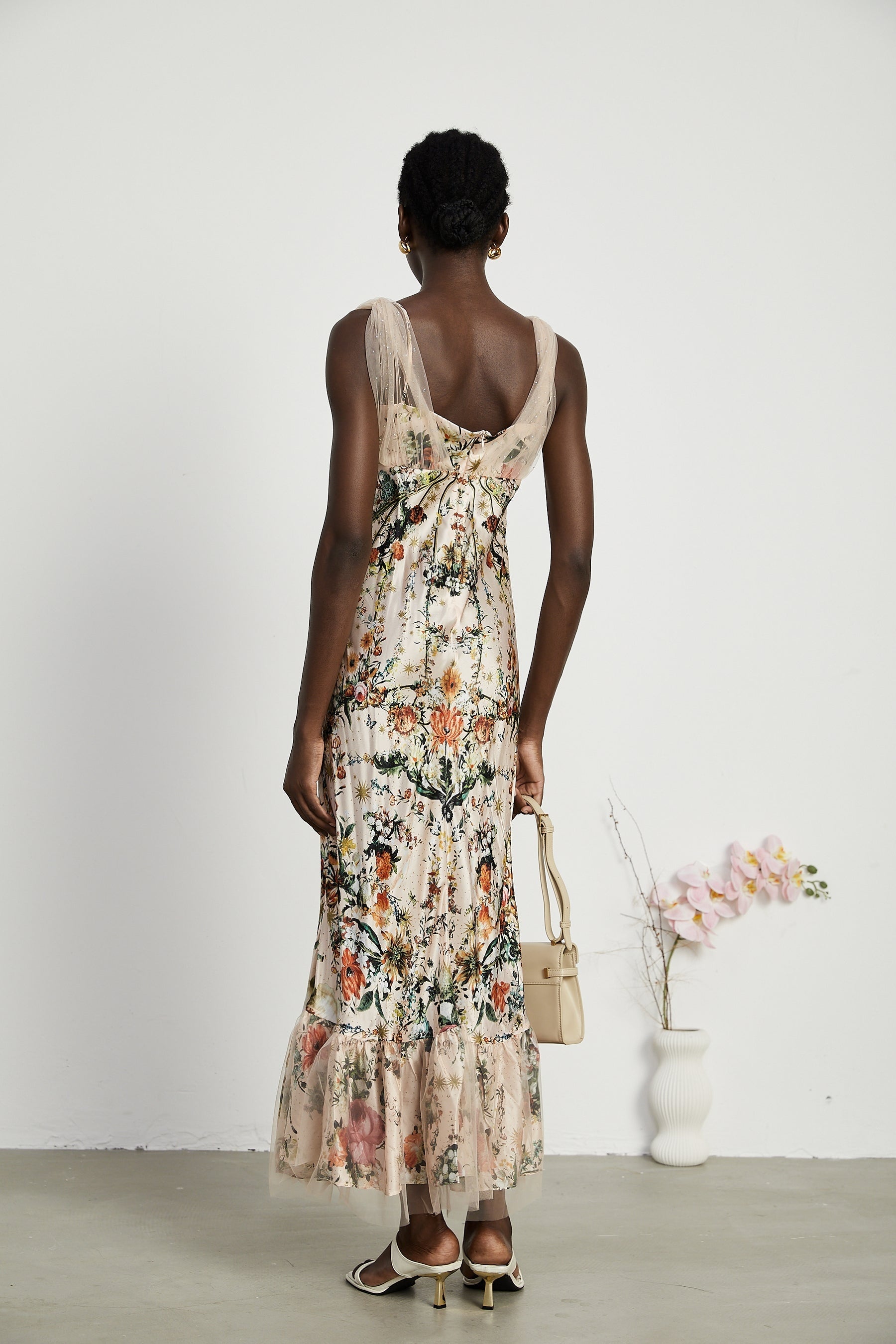 Solada embellished floralprint maxi dress