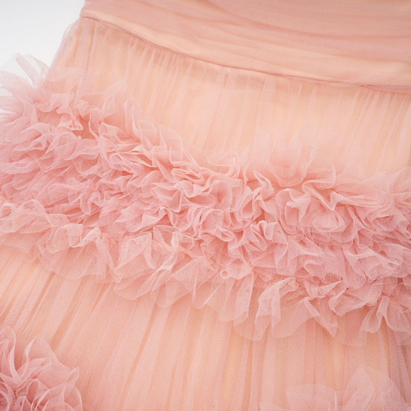 Solène pink tiered maxi dress