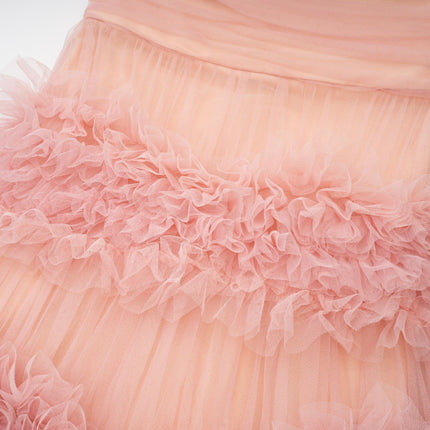 Solène pink tiered maxi dress