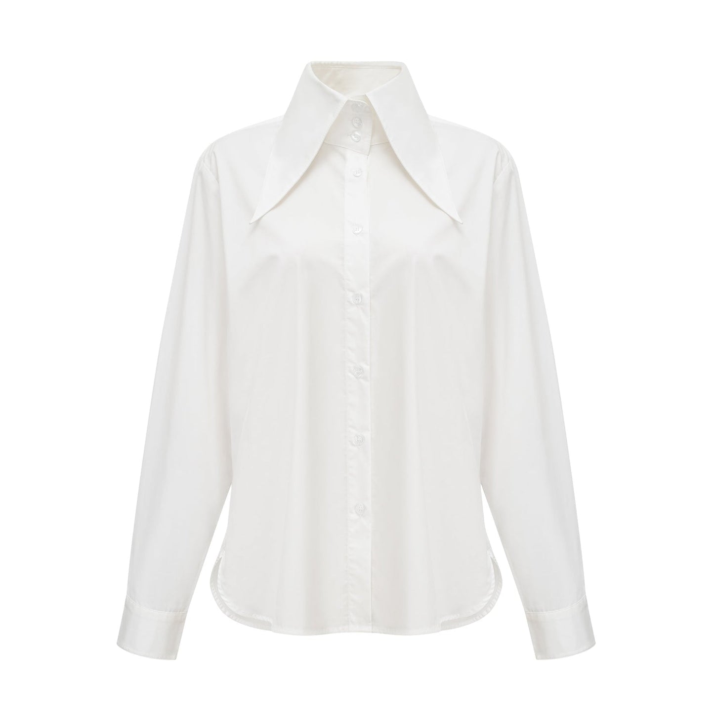 Solène white pointedcollar shirt