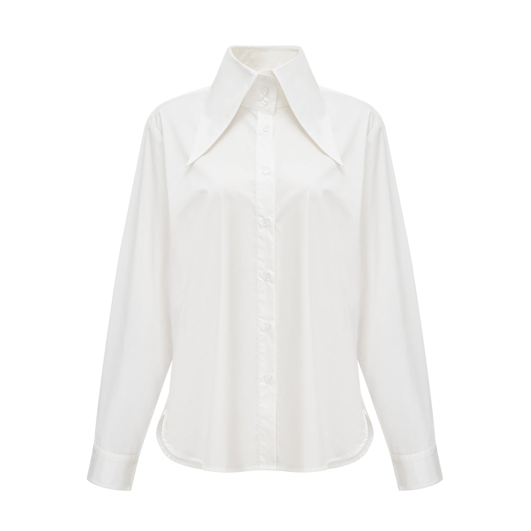 Solène white pointedcollar shirt
