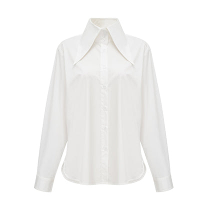 Solène white pointedcollar shirt