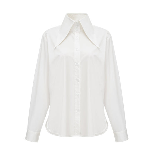 Solène white pointedcollar shirt