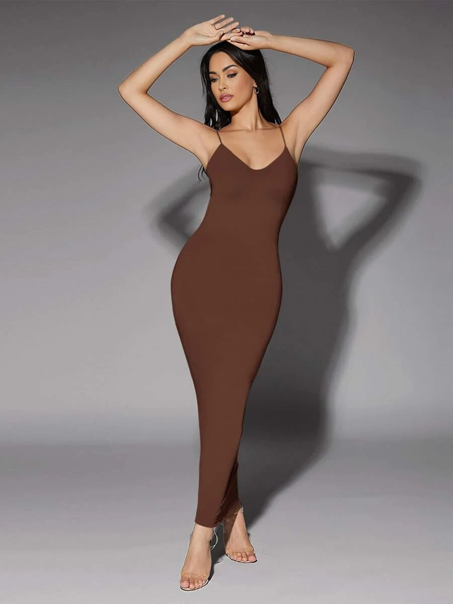 Solid Backless Bodycon DressSummer Dresses For Women