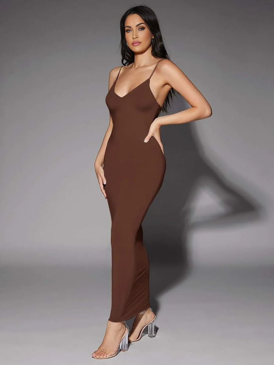 Solid Backless Bodycon DressSummer Dresses For Women