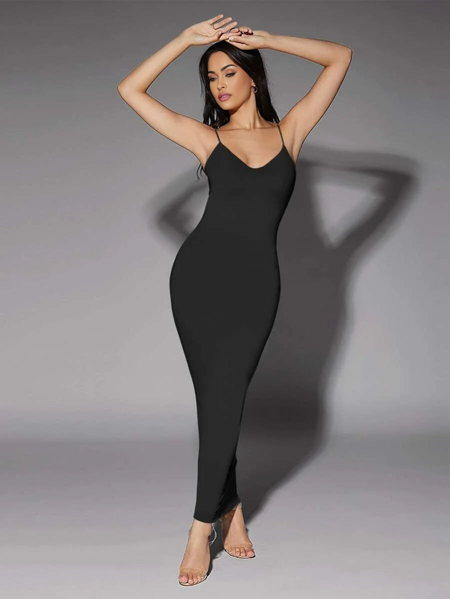 Solid Backless Bodycon DressSummer Dresses For Women