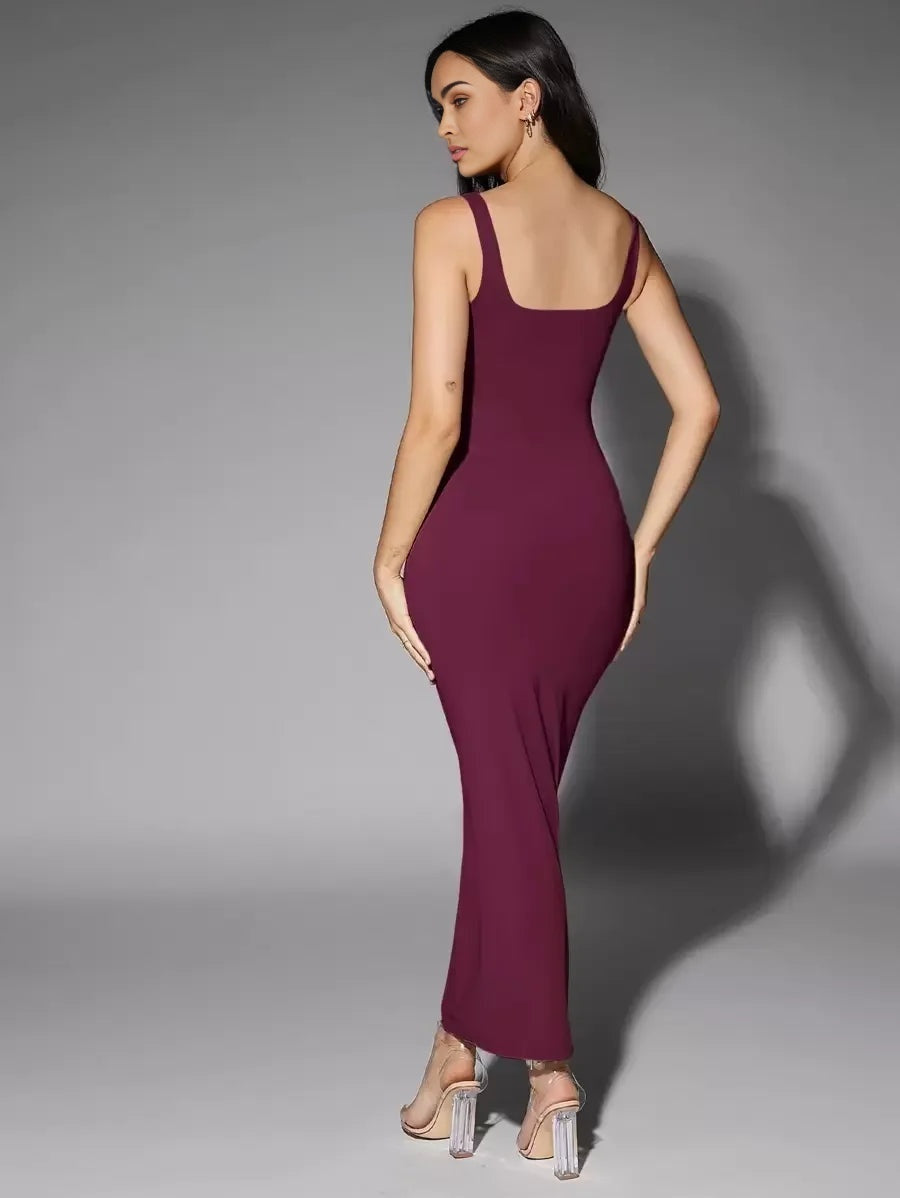 Solid Form Fitted Tank Dress