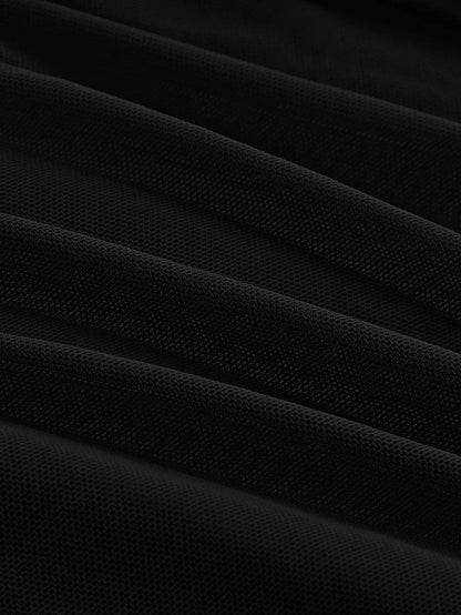 Solid Ruched Bodycon Black Summer Skirt