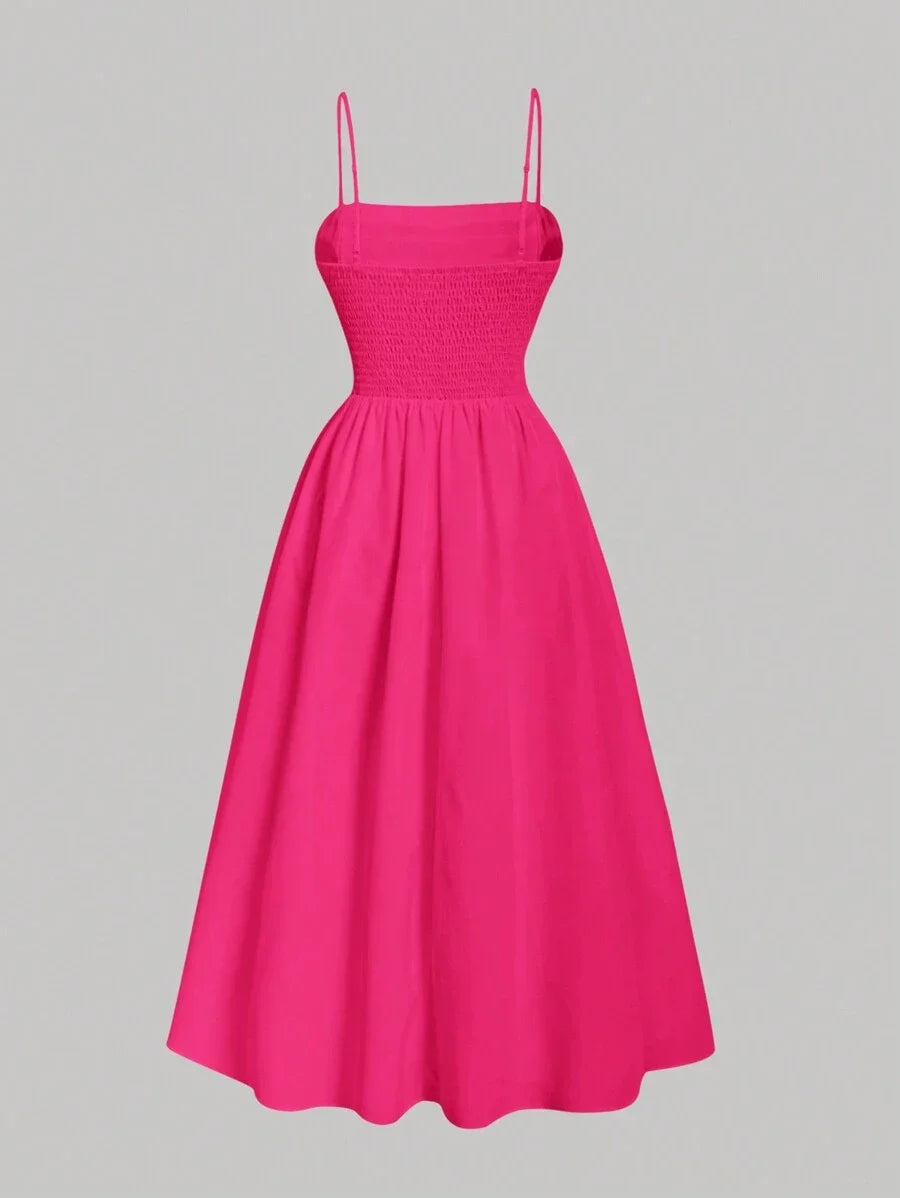 Solid Ruched Cami Dress