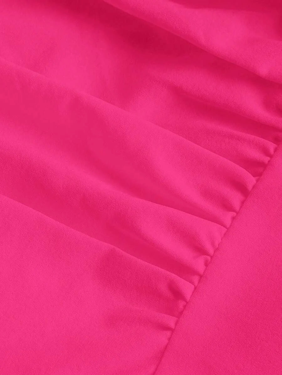 Solid Ruched Cami Dress
