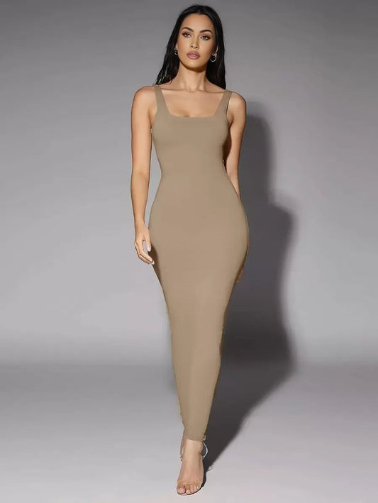 Solid Scoop Neck Tank Dress