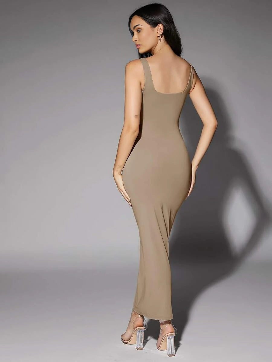 Solid Scoop Neck Tank Dress