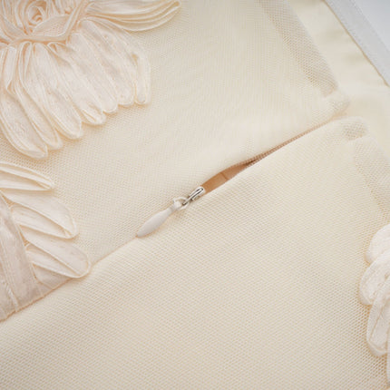 Sophia Apricot Floral Embroidered Off-shoulder Gown