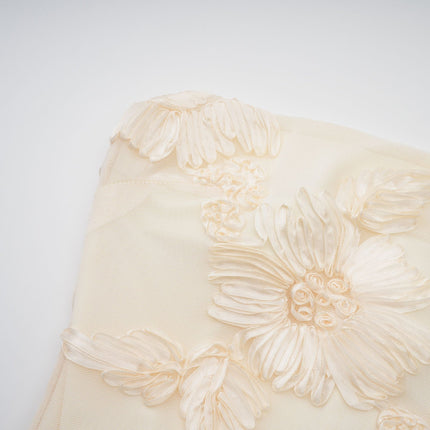 Sophia Apricot Off-shoulder Gown with Floral Embroidery