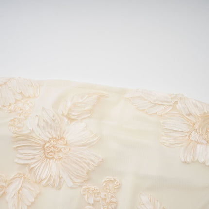 Sophia Apricot Off-shoulder Gown with Floral Embroidery
