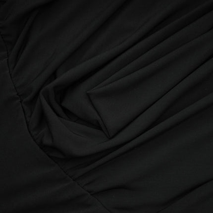 Sophia Blue & Black Draped Panelled Sleeveless Top And Ankle-length Skirt Set