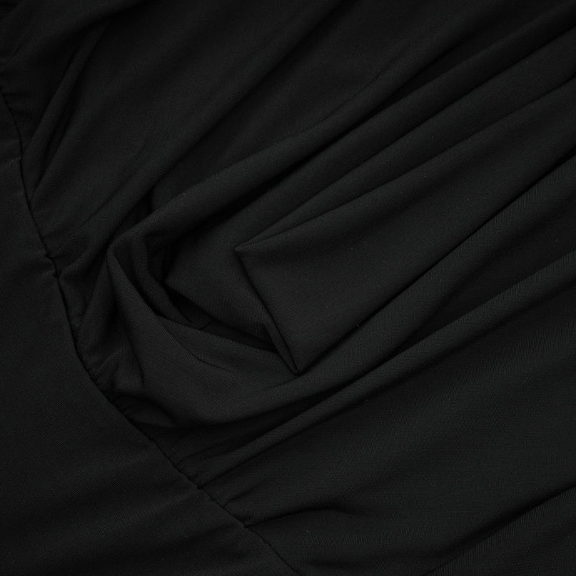Sophia Blue & Black Draped Panelled Sleeveless Top And Ankle-length Skirt Set