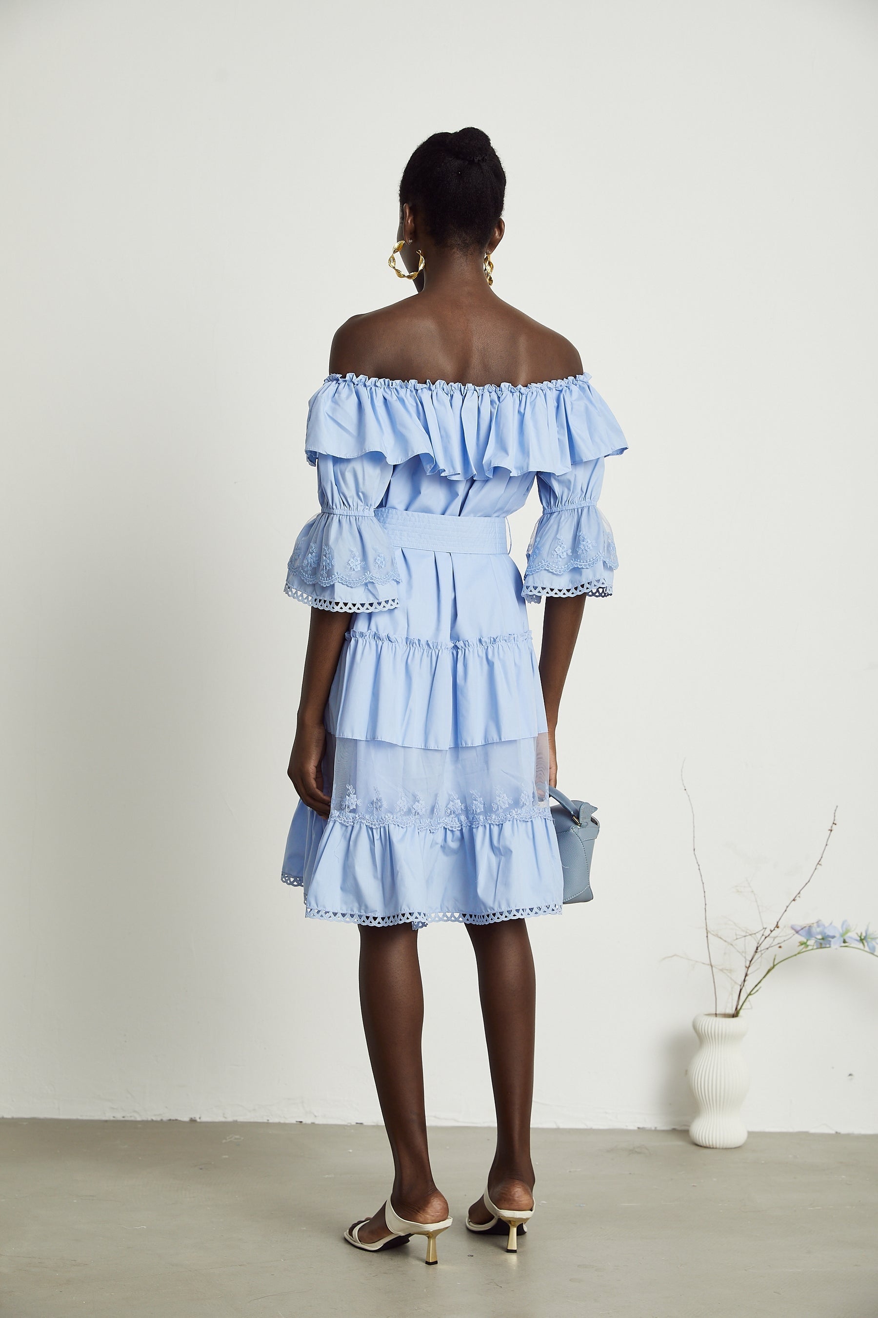 Sophie offshoulder tiered midi dress