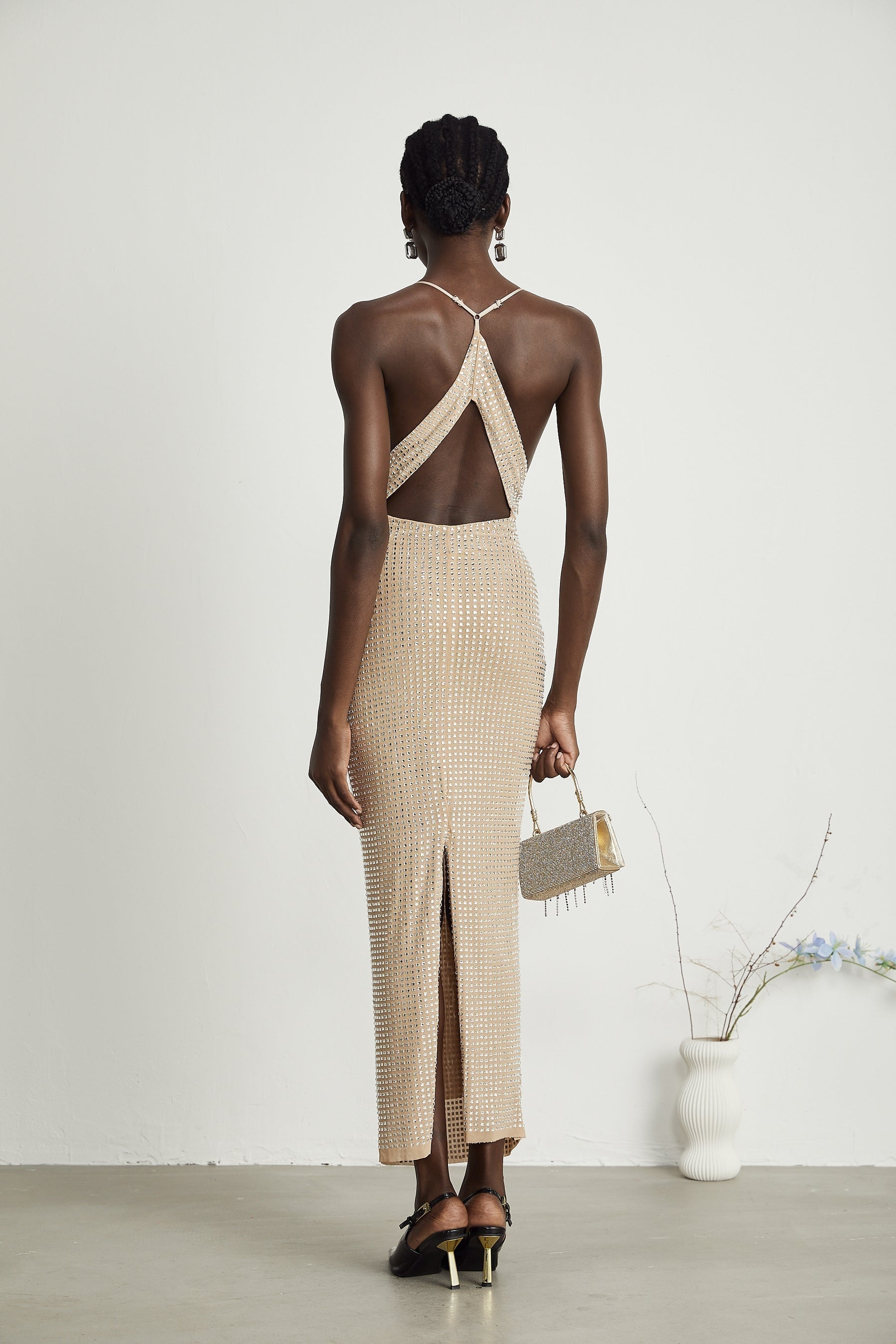 Sorrel embellished cutout midi dress