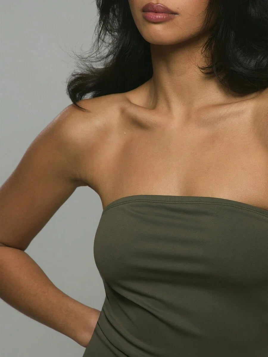 Sport Bandeau Fared JumpsuitPadel Tennis Pickleball Gym Fitness